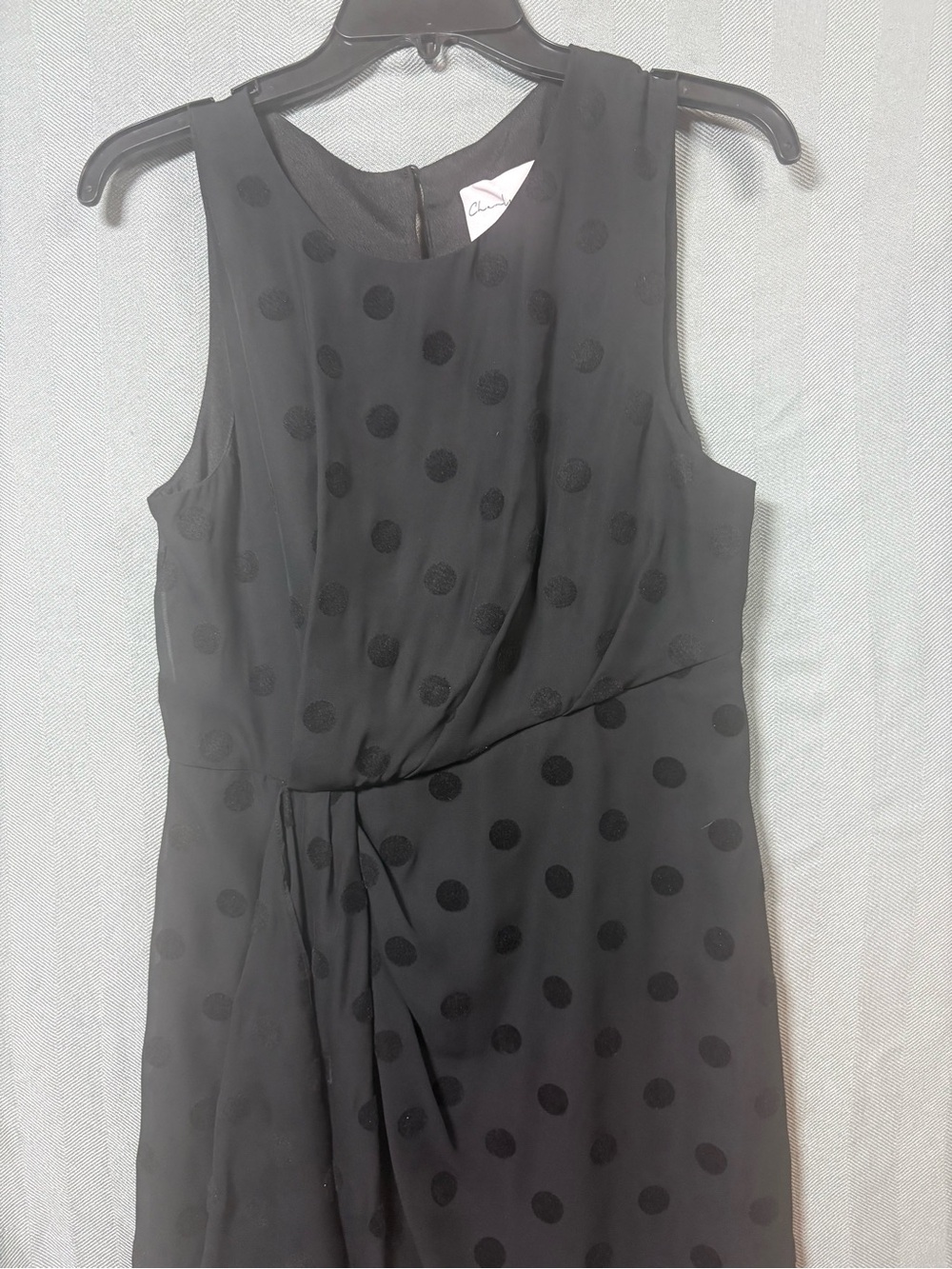 Charles Henry Black Polka Dot Strapless Dress